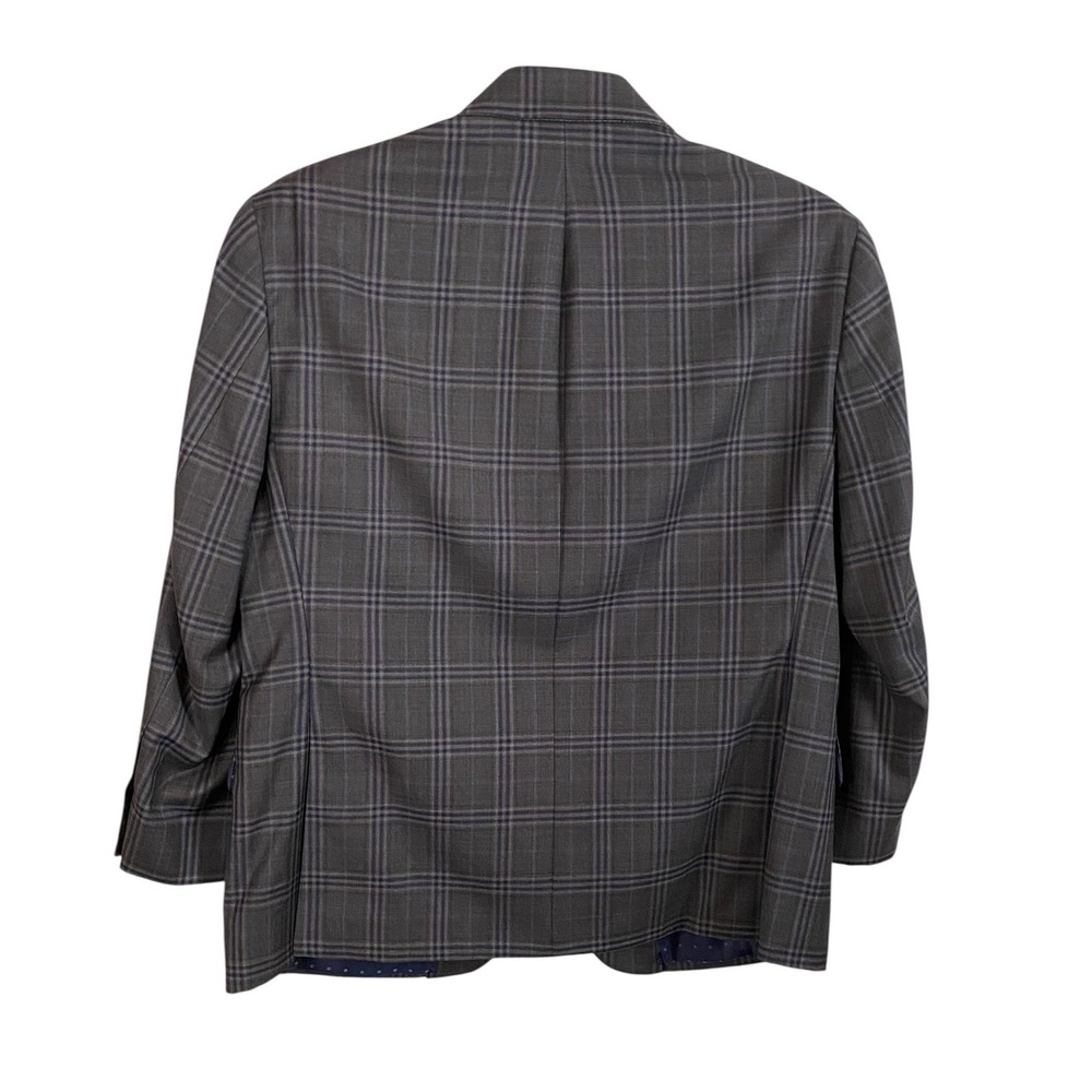 Joseph Abboud JOE Mens 42S Wool Blazer Grey Blue Glen Plaid Sport Coat - Picture 2 of 6